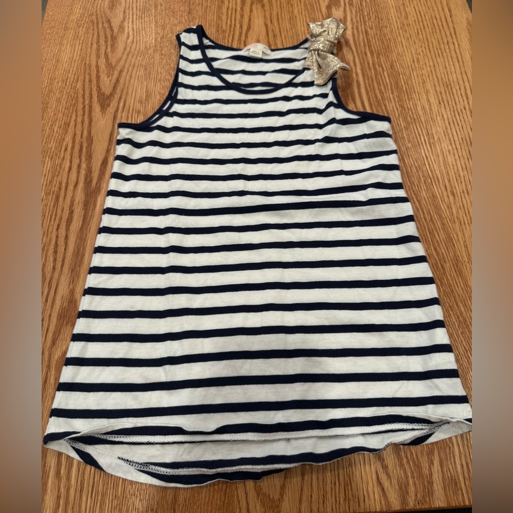 Crewcuts Girls Navy Blue / White Striped Tank Top Size 12